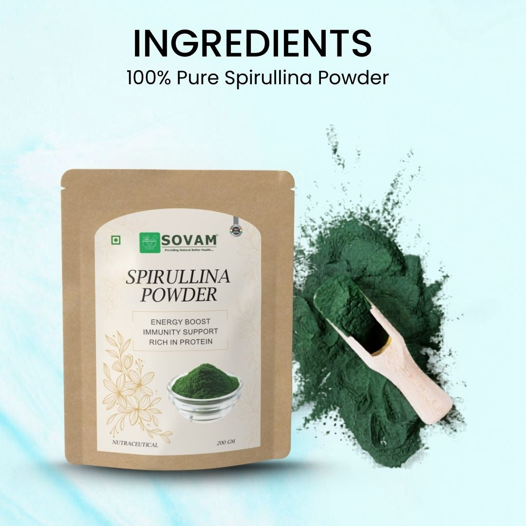 Sovam Spirulina Powder (Arthrospira platensis) 200g