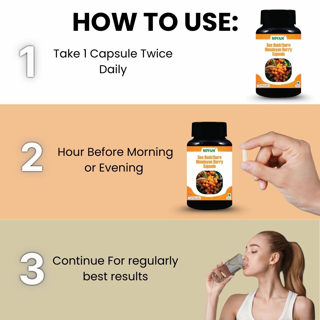 Sovam Sea Buckthorn Capsules 60 Caps – Antioxidant & Skin Wellness Support