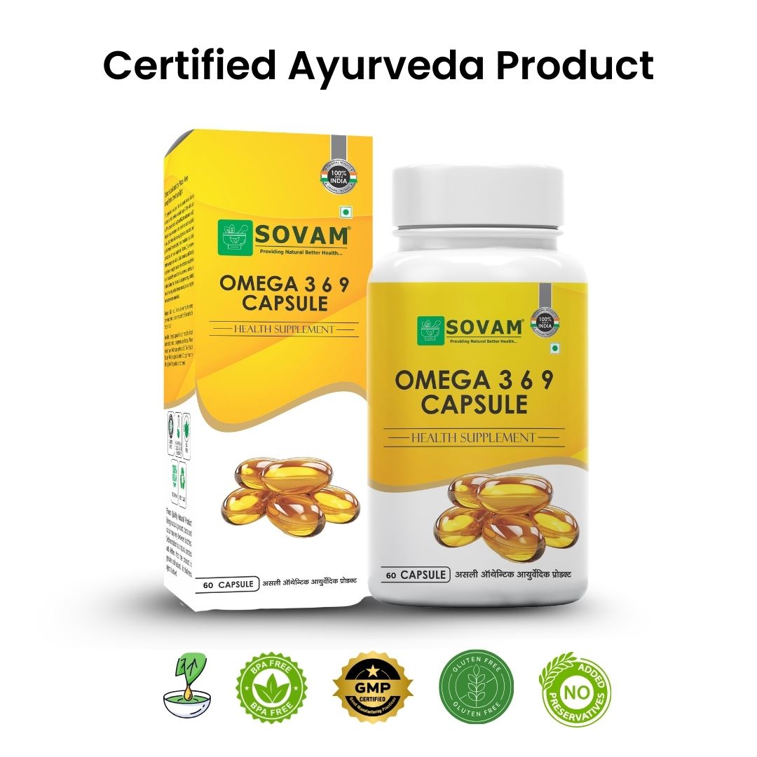 Sovam Omega 3-6-9 Soft Gel Capsules 60 Caps – Heart, Brain & Daily Wellness Support