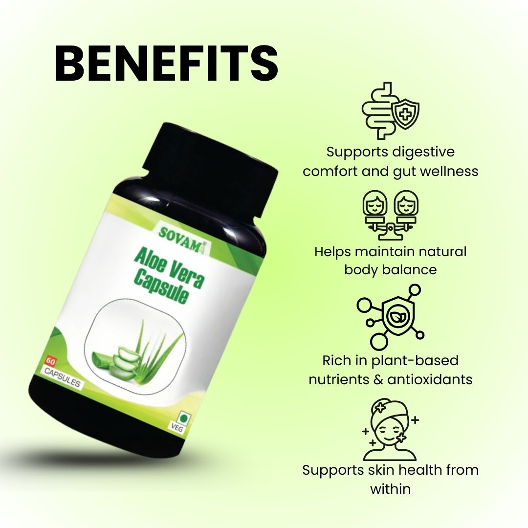 Sovam Aloe Vera Capsules 60 Caps – Digestive & Daily Wellness Support