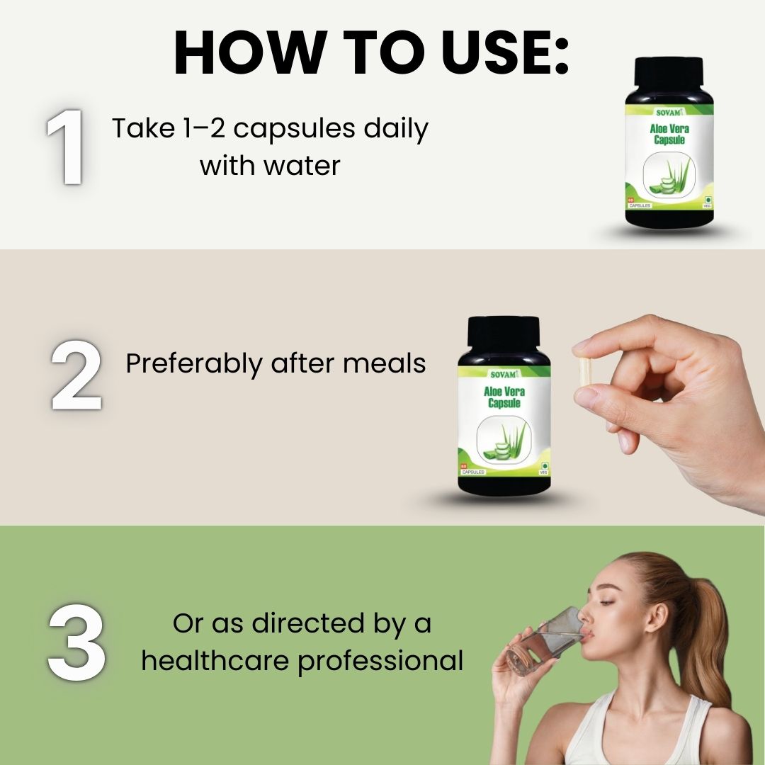 Sovam Aloe Vera Capsules 60 Caps – Digestive & Daily Wellness Support