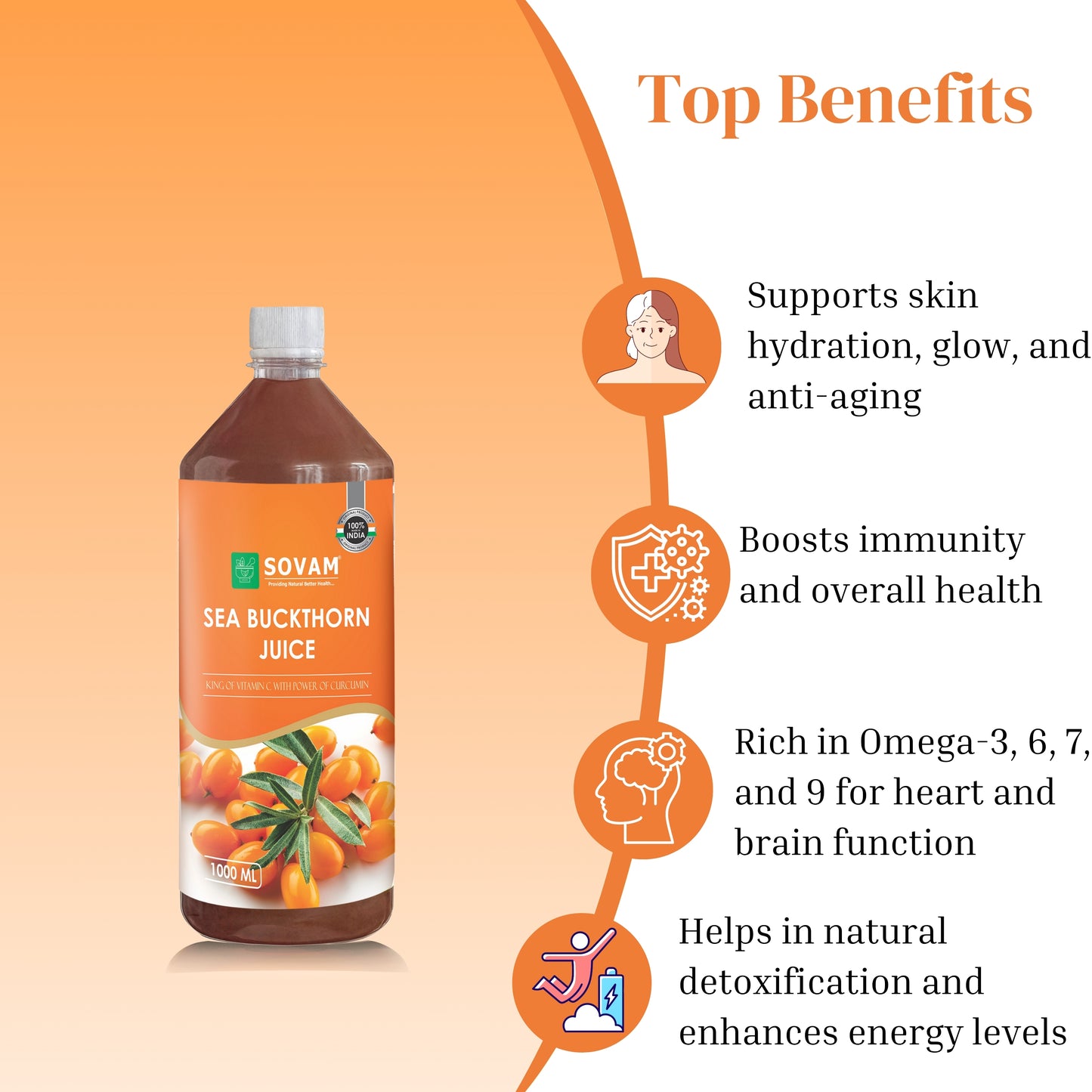 Sea Buckthorn Juice – Immunity & Skin Booster 1000ml