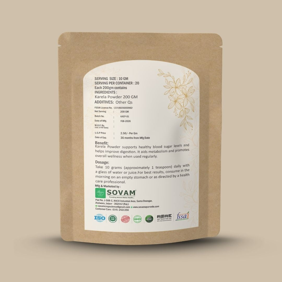 Sovam Karela Powder (Momordica charantia) 200g