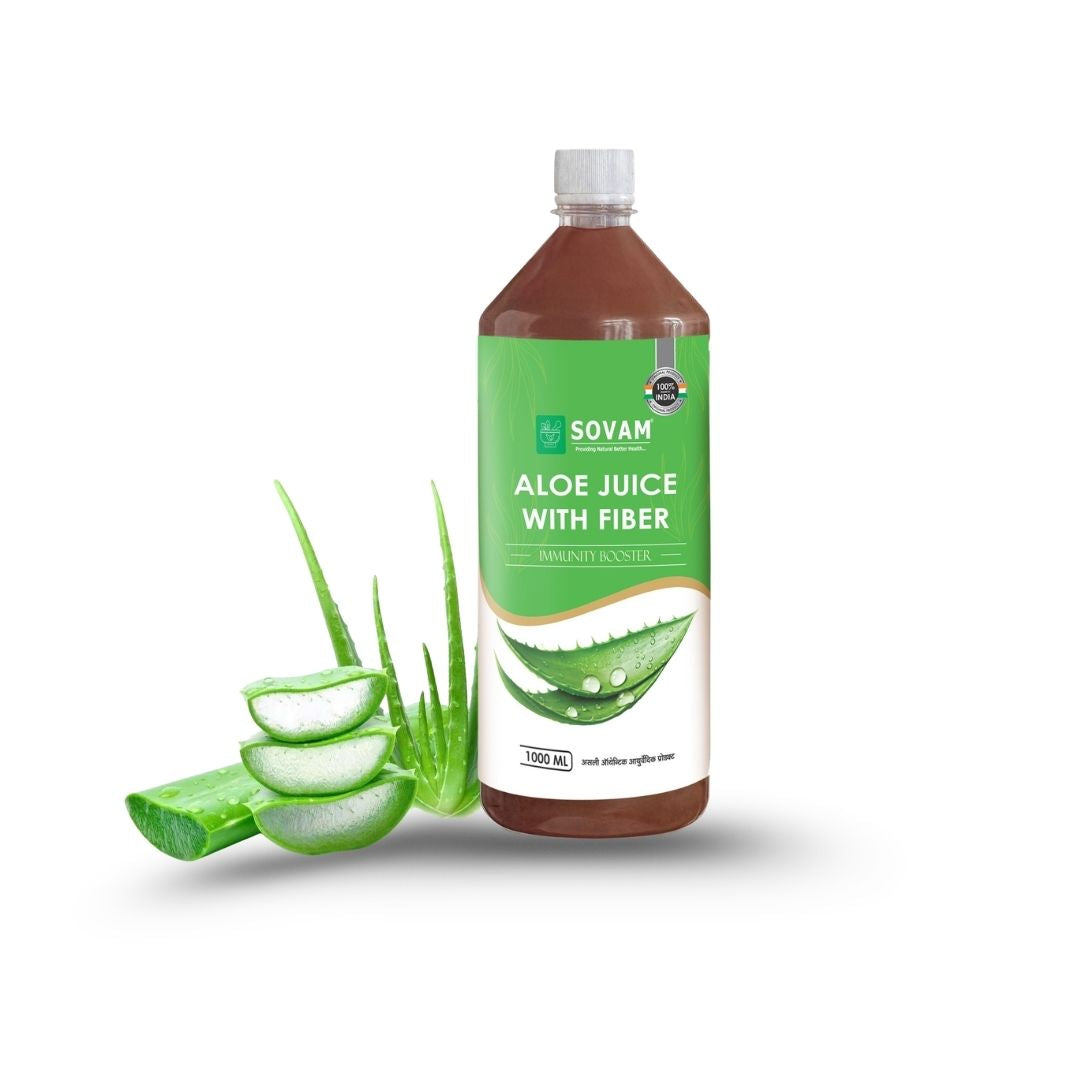 Sovam Ayurveda Aloe Vera Juice with Fiber | Herbal Wellness Drink for Daily Routine