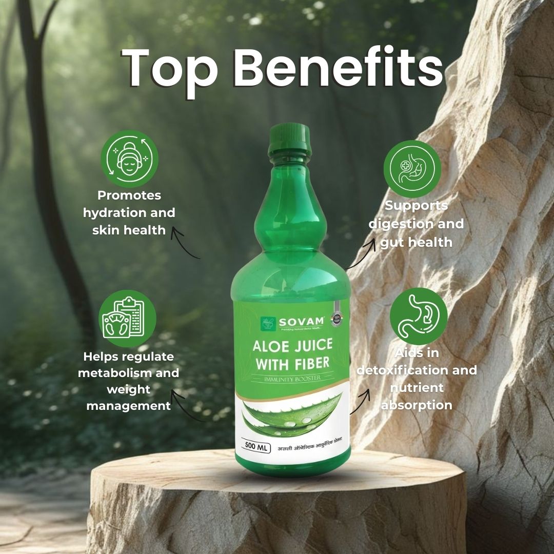 Sovam Aloe Vera Juice with Fiber 500ml – Digestive & Gut Wellness Support