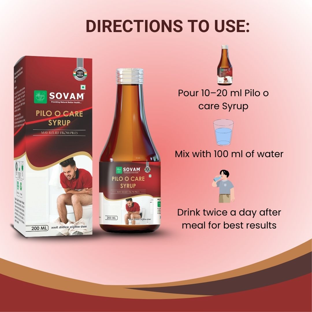 Sovam Pilo O Care Syrup 200ml – Digestive Wellness & Internal Balance – Ayurvedic Herbal Blend | Sovam Ayurveda