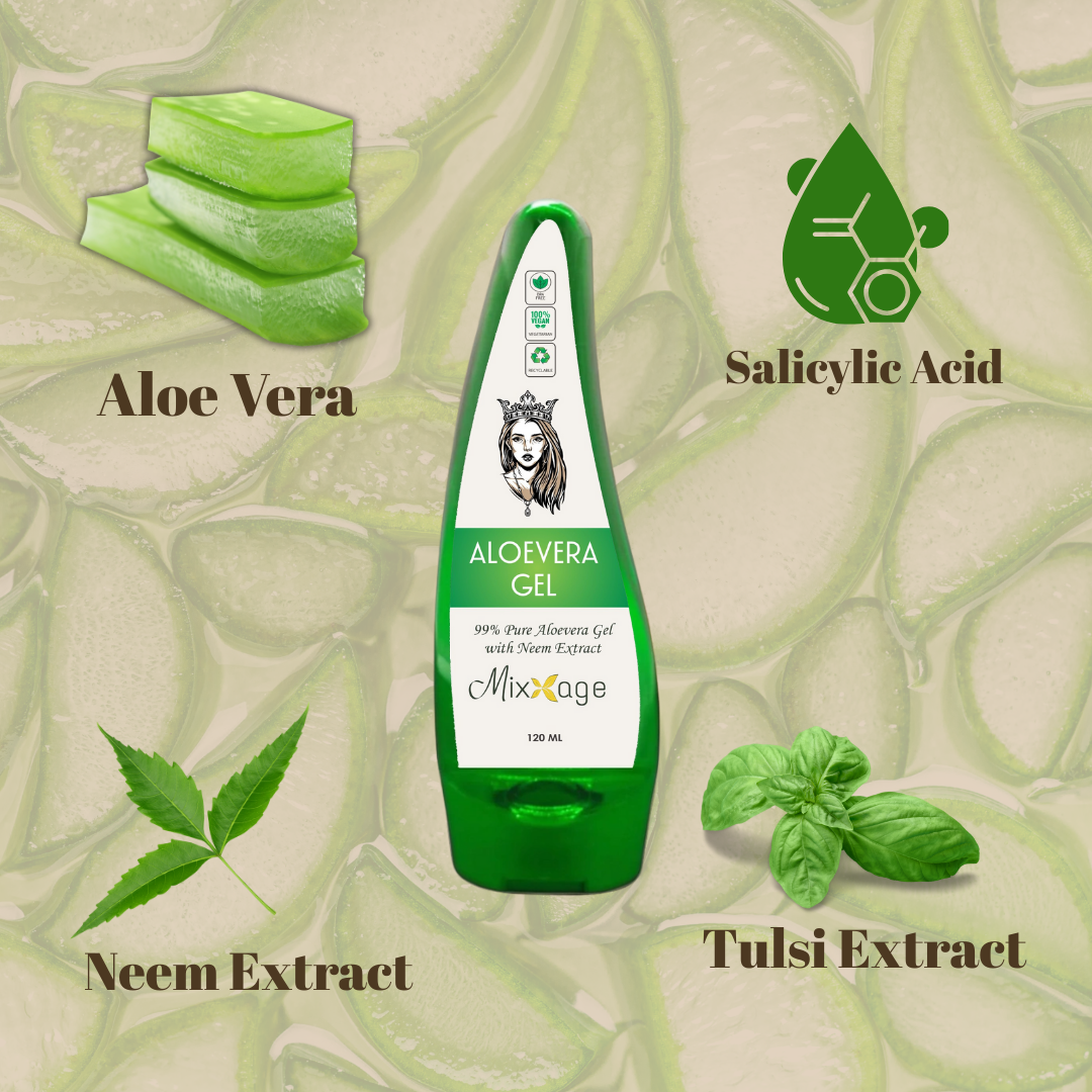 Mixxage Aloe Vera Gel With Neem Extract - 120ml