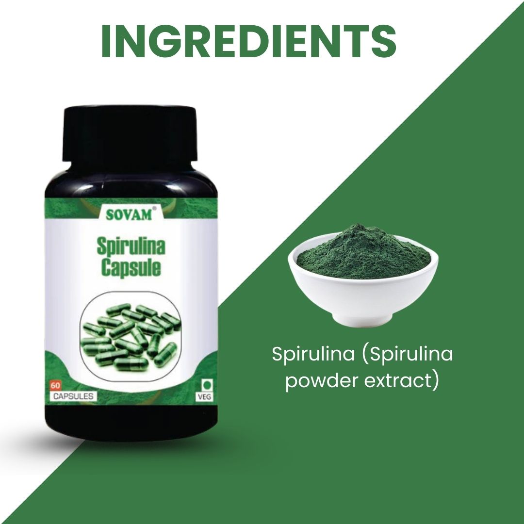 Sovam Spirulina Capsules 60 Caps – Plant Protein & Superfood Nutrition