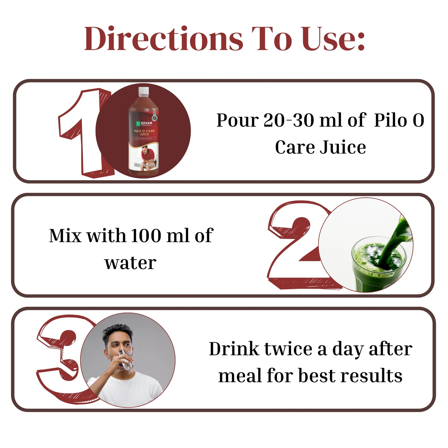 Piles Care Juice by Sovam | Herbal Relief (1L)