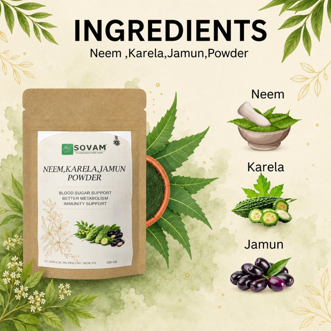 Sovam Neem Karela Jamun Powder 200g