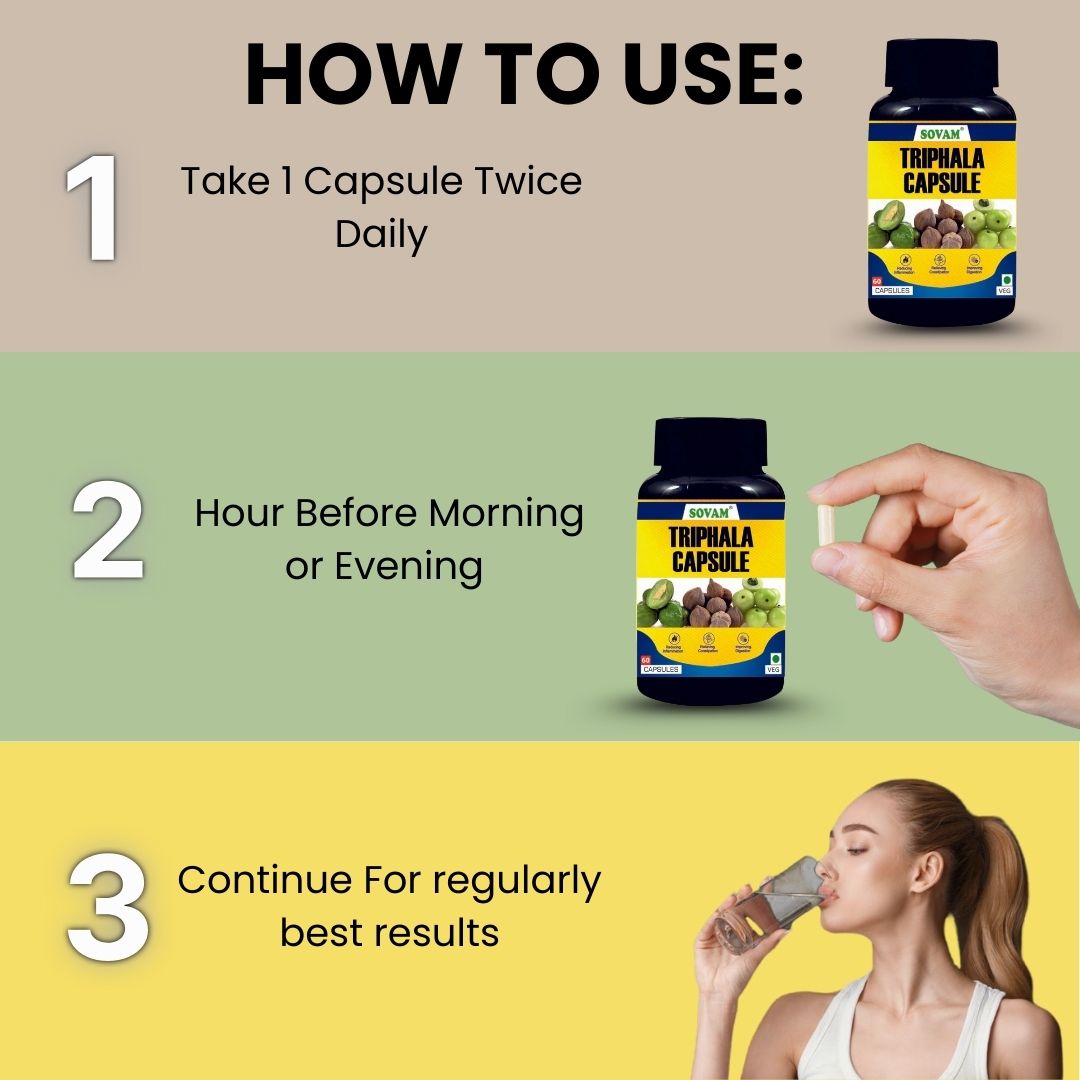 Sovam Triphala Capsules 60 Caps – Digestive & Daily Wellness Support