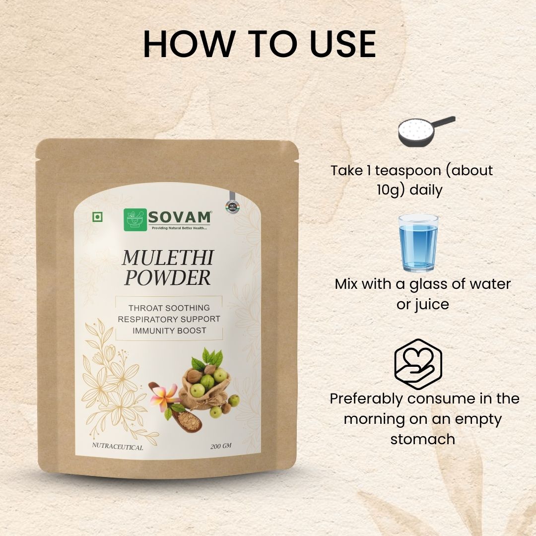 Sovam Mulethi Powder (Glycyrrhiza glabra) 200g