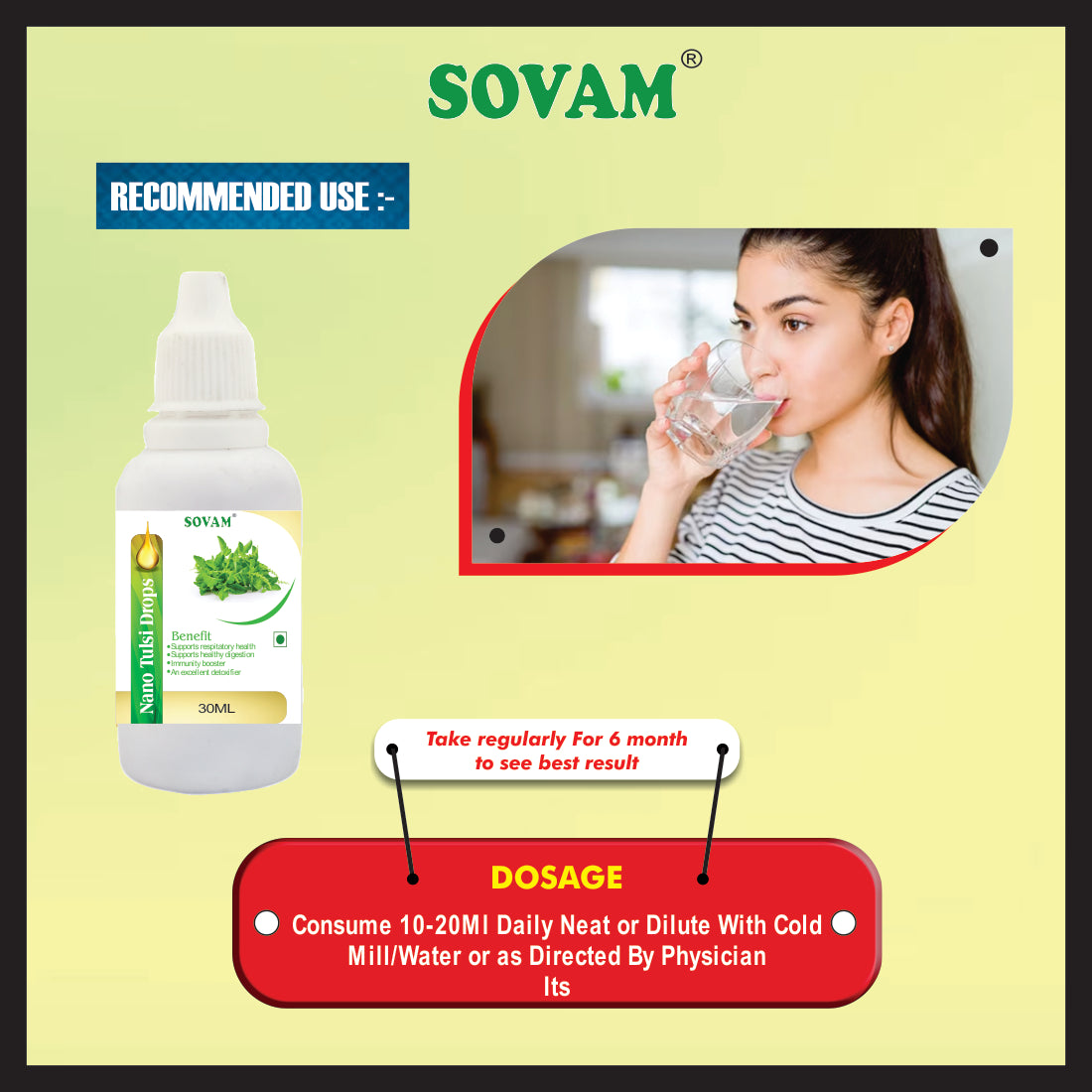 Nano Tulsi Drops 30ml herbal tulsi water drop  | Sovam Ayurveda