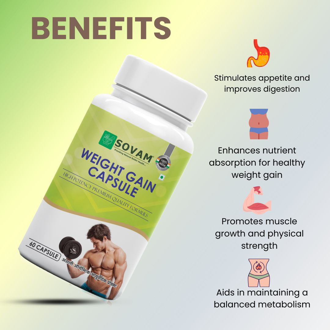 Sovam Weight Gain Capsules 60 Caps – Nutritional Support & Daily Vitality