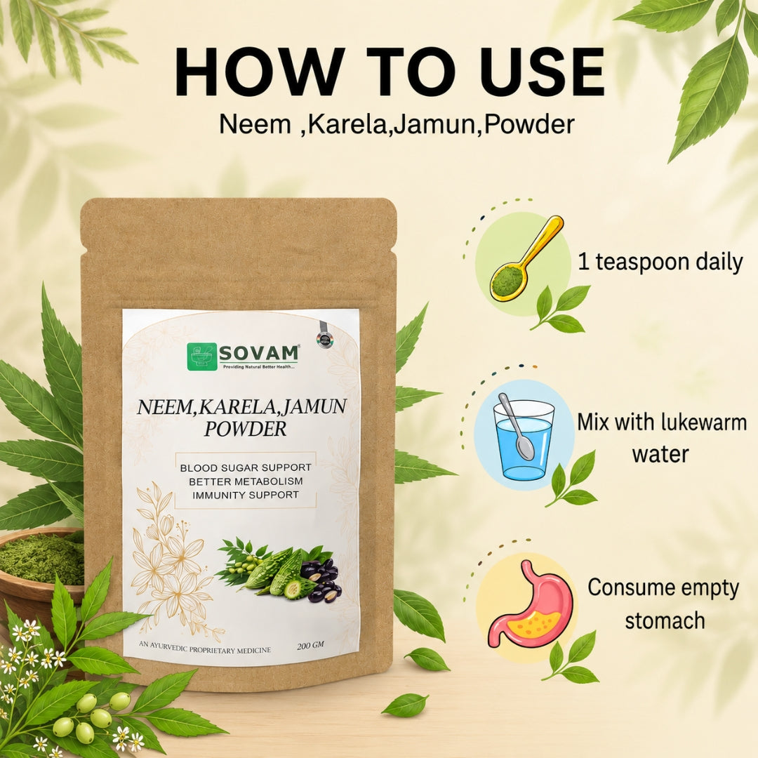 Sovam Neem Karela Jamun Powder 200g