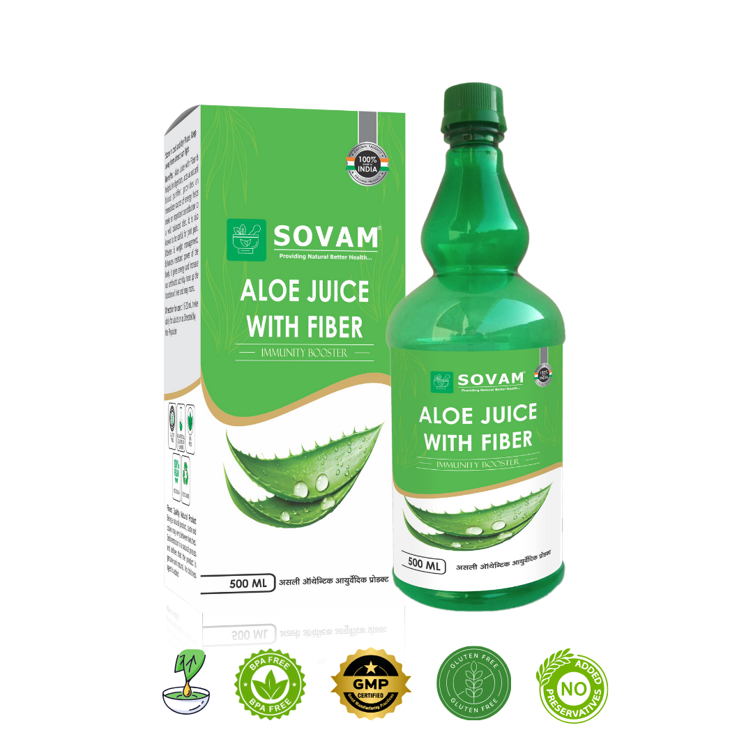 Aloe Juice with Fiber 500ml  Ayurvedic Tonic | Sovam Ayurveda