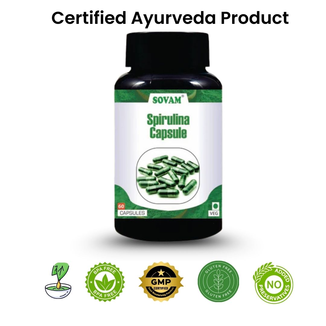 Sovam Spirulina Capsules 60 Caps – Plant Protein & Superfood Nutrition