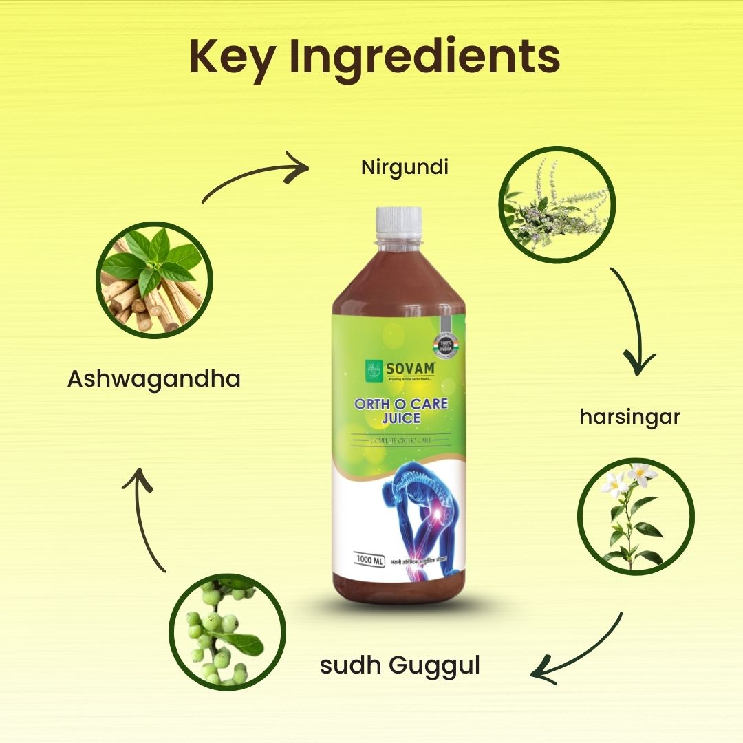 Sovam Orth O Care Herbal Juice 1000ml – Ayurvedic Joint Wellness Support Drink | Shallaki & Nirgundi Based