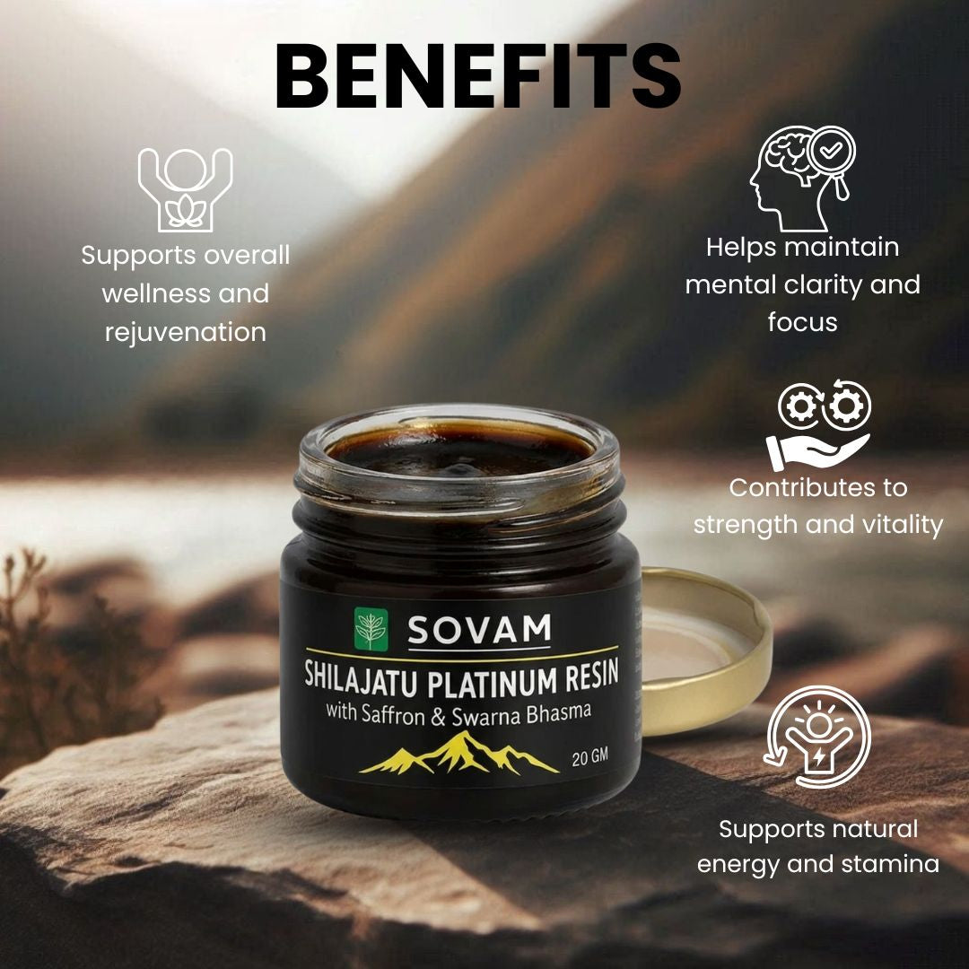 Sovam SHILAJATU PLATINUM RESIN 20gm – Pure Himalayan Wellness Support