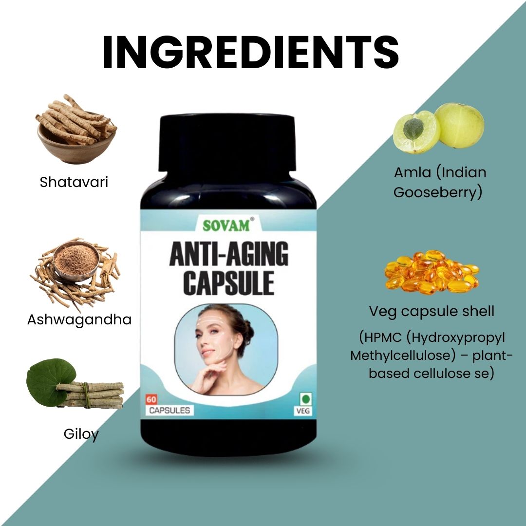 Sovam Anti Aging Herbal Capsules 60 Caps – Skin & Daily Wellness Support