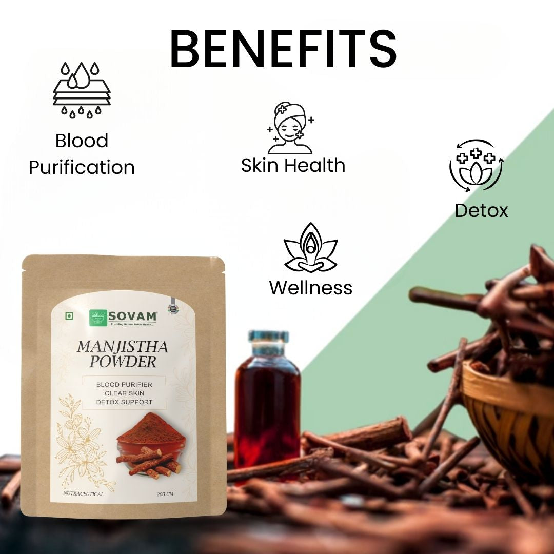 Sovam Manjistha Powder (Rubia cordifolia) 200g