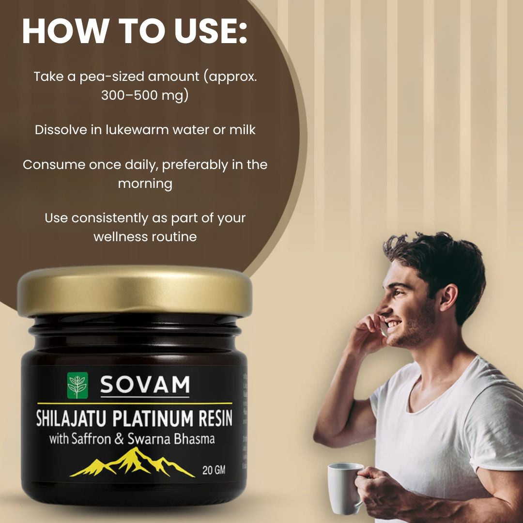 Sovam SHILAJATU PLATINUM RESIN 20gm – Pure Himalayan Wellness Support