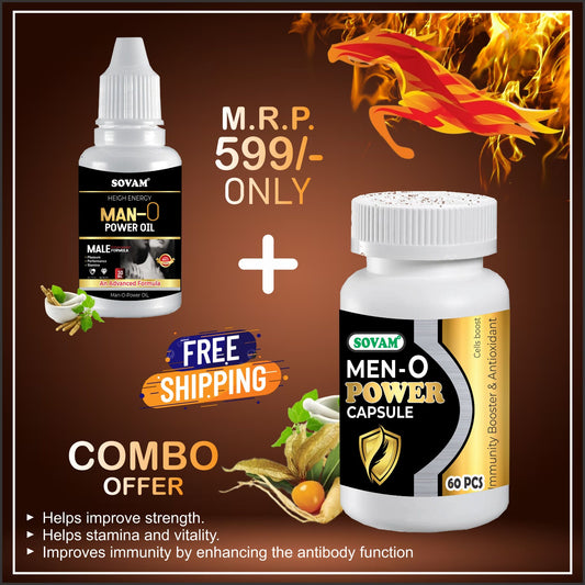 Man-O-Power Capsule & Oil Combo Ayurvedic| Sovam Ayurveda